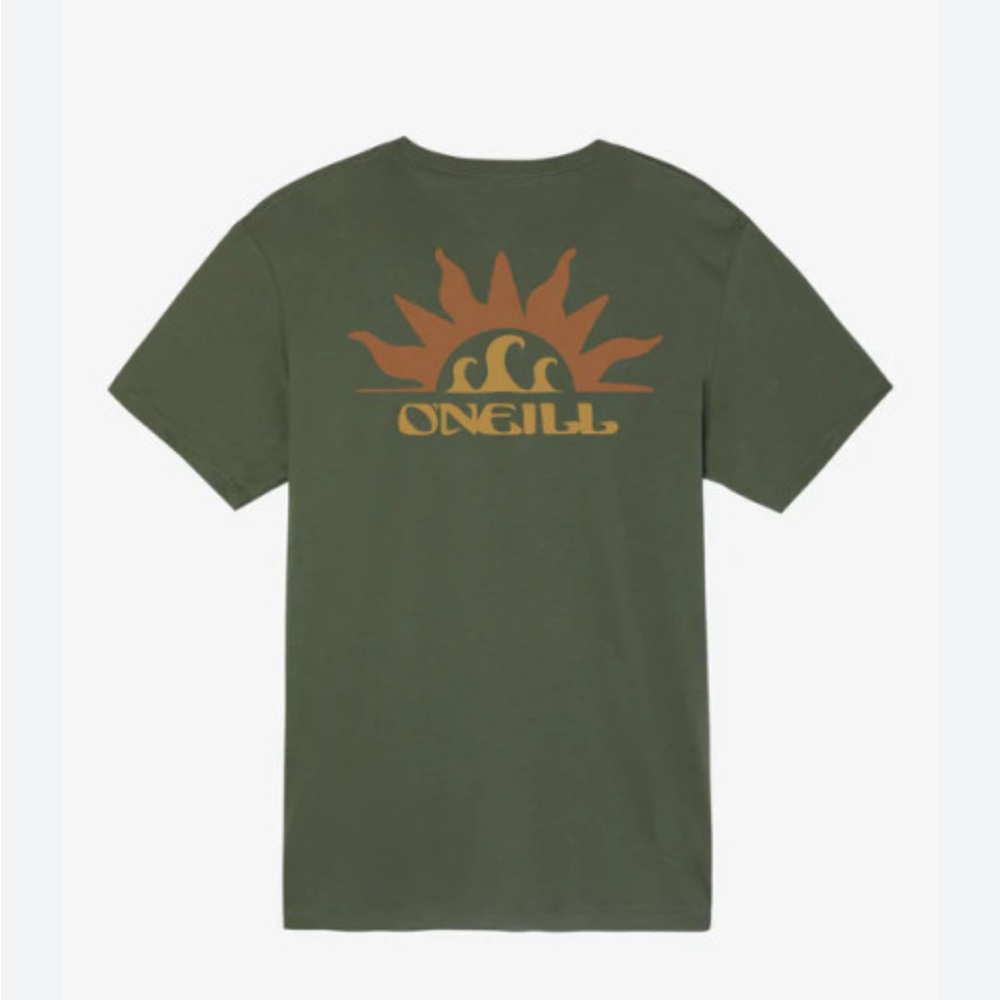 NWT Men’s O'Neill Dark Olive Moroccan  Sunset Tee Size Small